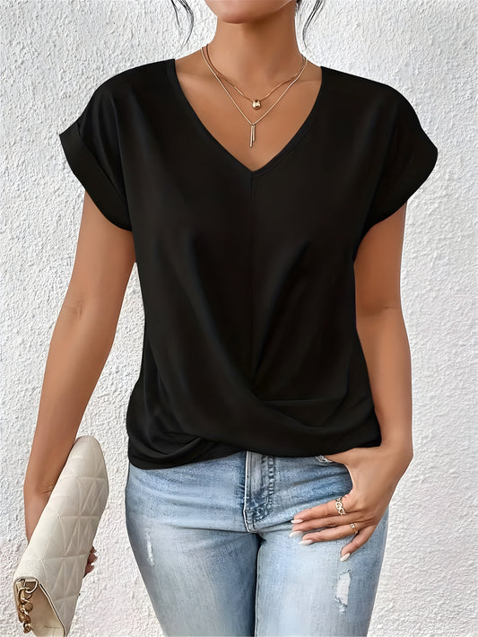 Valeria™ V-Ausschnitt Shirt mit Spitzenakzent Modeberg Bern